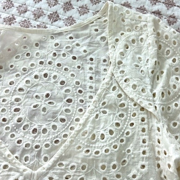 Maaji Ivory Cream Eyelet Crotchet Boho Embroidered Swim Cover Up Dress Small - Picture 11 of 17